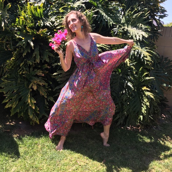 Imported Indian Silk Dress NEW one size fits all - Picture 5 of 5